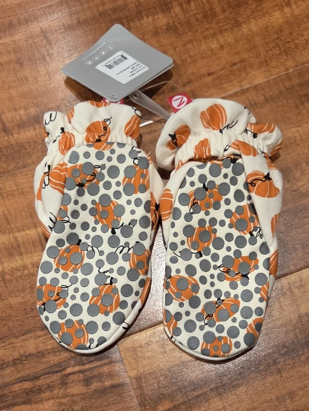 Zutano NWT 24 Months Pumpkin Print Gripper Booties